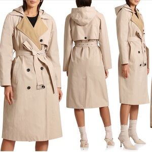 Avec Les Filles Trench Coat with Hood
